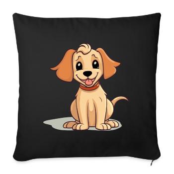 Conception de chien mignon pour les propriétaires de chiens - Housse de coussin décorative 45 x 45 cm - noir - Devant