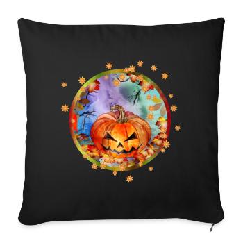 Halloween Kürbis im Herbst Ambiente mit Sterne - Sofakissenbezug 45 x 45 cm - Schwarz - Vorne