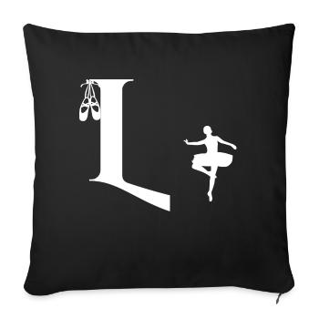 Letter l ballerina - Sofa pillowcase 17,3'' x 17,3'' (45 x 45 cm) - black - Front