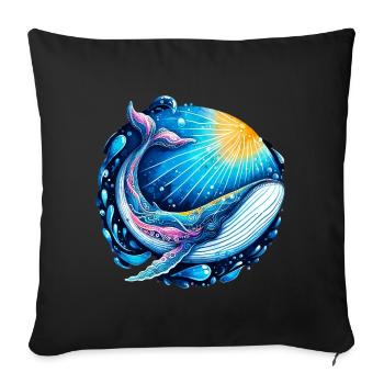 Baleine - Housse de coussin décorative 45 x 45 cm - noir - Devant