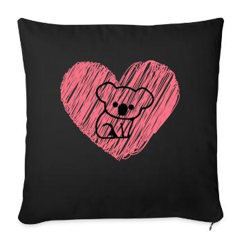 Aimer Koala - Housse de coussin décorative 45 x 45 cm - noir - Devant