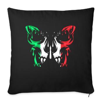 Italie Pays Drapeau États officiels Continent - Housse de coussin décorative 45 x 45 cm - noir - Devant