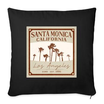 Santa Monica Retro Palm Trees - Sofa pillowcase 17,3'' x 17,3'' (45 x 45 cm) - black - Front