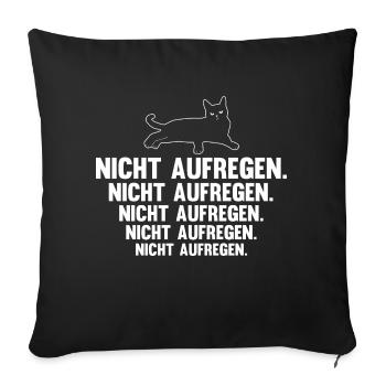 Yoga Meditieren Katzen Nicht Aufregen - Sofakissenbezug 45 x 45 cm - Schwarz - Vorne