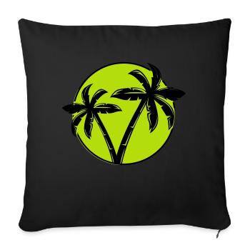 Palmier Silhouette Cercle 1 - Housse de coussin décorative 45 x 45 cm - noir - Devant