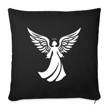 Halo de Noël Angel Silhouette - Housse de coussin décorative 45 x 45 cm - noir - Devant
