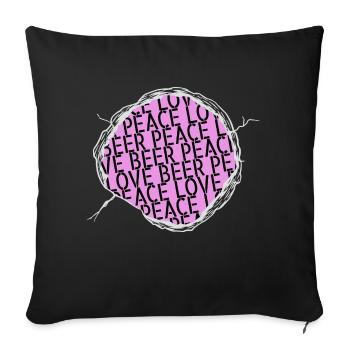 Global Peace Brewery Humour Happy Sorority Liqueur - Housse de coussin décorative 45 x 45 cm - noir - Devant