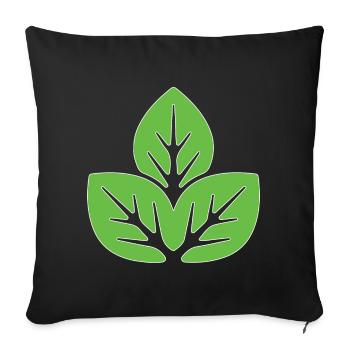 Nature green Leaves design for proud vegans - Sofa pillowcase 17,3'' x 17,3'' (45 x 45 cm) - black - Front