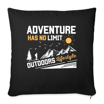 ADVENTURE HAS NO LIMIT 2 - Sofa pillowcase 17,3'' x 17,3'' (45 x 45 cm) - black - Front
