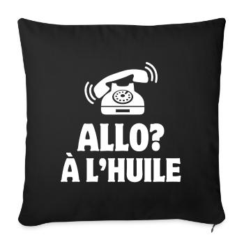 allo, téléphone humour, portable - Housse de coussin décorative 45 x 45 cm - noir - Devant