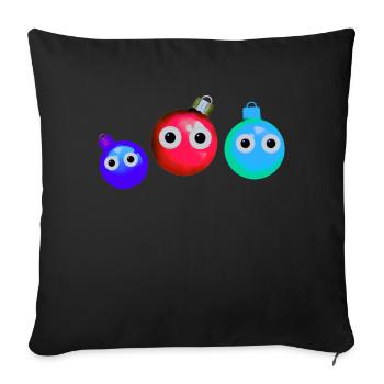 Baubles, Baubles, Christmas, Family - Sofa pillowcase 17,3'' x 17,3'' (45 x 45 cm) - black - Front
