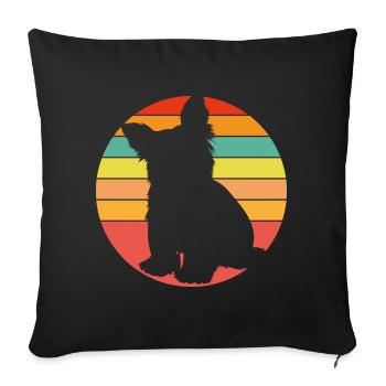 Yorkie Yorkshire Terrier Silhouette on the Color Wheel - Sofa pillowcase 17,3'' x 17,3'' (45 x 45 cm) - black - Front