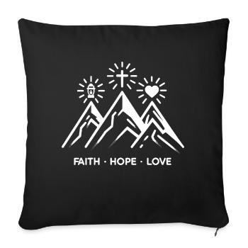 Faith Hope Love - Sofa pillowcase 17,3'' x 17,3'' (45 x 45 cm) - black - Front