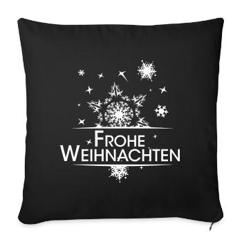 xmas Sterne xmas weihnachten Schnee Schneeflocken - Sofakissenbezug 45 x 45 cm - Schwarz - Vorne