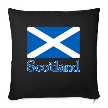 Scotland Flag with text - Sofa pillowcase 17,3'' x 17,3'' (45 x 45 cm) - black - Front