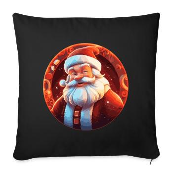 Funny Santa Claus for Christmas - Sofa pillowcase 17,3'' x 17,3'' (45 x 45 cm) - black - Front