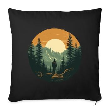 Forest Nature Trekking Adventure - Sofa pillowcase 17,3'' x 17,3'' (45 x 45 cm) - black - Front