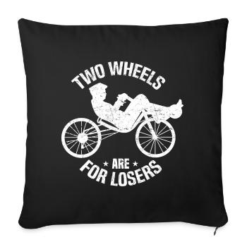 Recumbent Trike - Sofakissenbezug 45 x 45 cm - Schwarz - Vorne