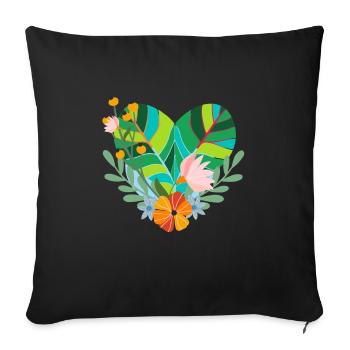 eco-friendly heart - Sofa pillowcase 17,3'' x 17,3'' (45 x 45 cm) - black - Front