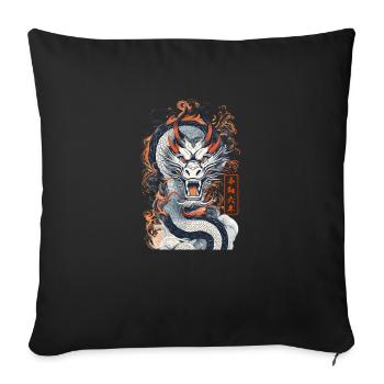2024 Année du Dragon 2024 Année du Dragon - Housse de coussin décorative 45 x 45 cm - noir - Devant