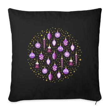 Galaxie de Noël Violet - Housse de coussin décorative 45 x 45 cm - noir - Devant