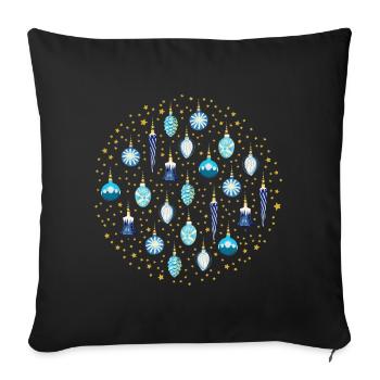 Galaxie de Noël Bleu - Housse de coussin décorative 45 x 45 cm - noir - Devant