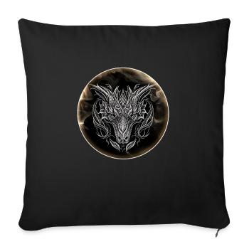 Abstract Dragon Head in Aesthetics Abstract Dragon - Sofa pillowcase 17,3'' x 17,3'' (45 x 45 cm) - black - Front