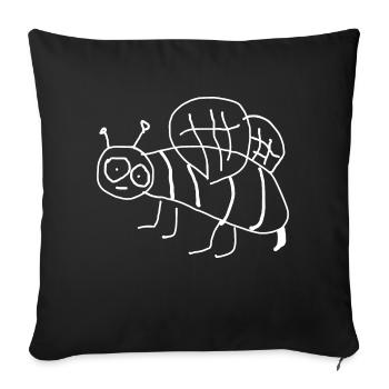 Bee, Animal - Sofa pillowcase 17,3'' x 17,3'' (45 x 45 cm) - black - Front