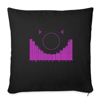 SmilingCity- purple version - Sofa pillowcase 17,3'' x 17,3'' (45 x 45 cm) - black - Front