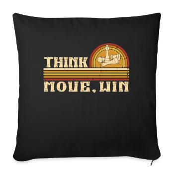 Chess, Think, Move, Win, Chess Master Club - Sofa pillowcase 17,3'' x 17,3'' (45 x 45 cm) - black - Front
