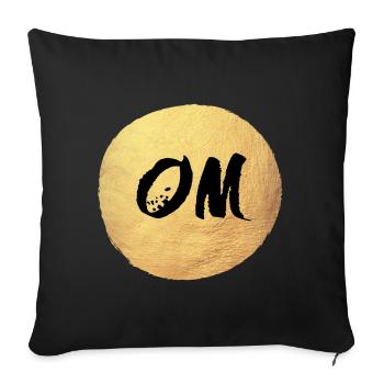 Cercle de Yoga Om Méditation Relaxation - Housse de coussin décorative 45 x 45 cm - noir - Devant