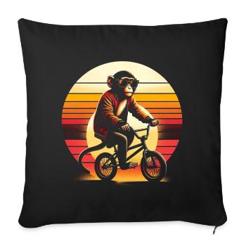 BMX Singe - Housse de coussin décorative 45 x 45 cm - noir - Devant