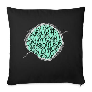Drôle de sport d’hiver volley-ball frein à disque chats - Housse de coussin décorative 45 x 45 cm - noir - Devant