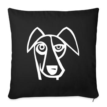 Funny White Dog - Sofa pillowcase 17,3'' x 17,3'' (45 x 45 cm) - black - Front