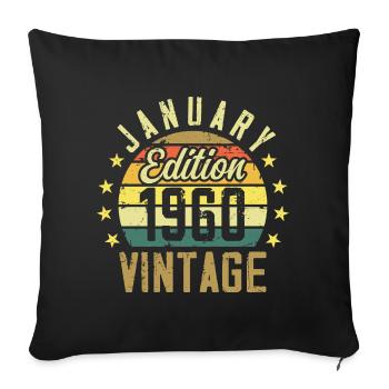 Legends were born in January 1960 - January 1960 - Sofa pillowcase 17,3'' x 17,3'' (45 x 45 cm) - black - Front