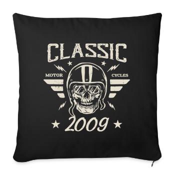 Cadeau D’anniversaire Classique Vintage Né en 2009 - Housse de coussin décorative 45 x 45 cm - noir - Devant
