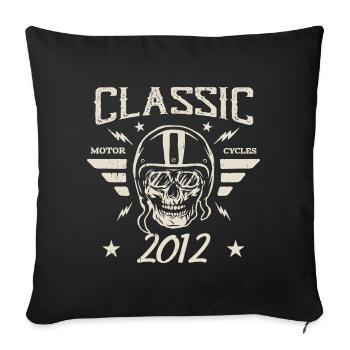 Cadeau D’anniversaire Classique Vintage Né en 2012 - Housse de coussin décorative 45 x 45 cm - noir - Devant