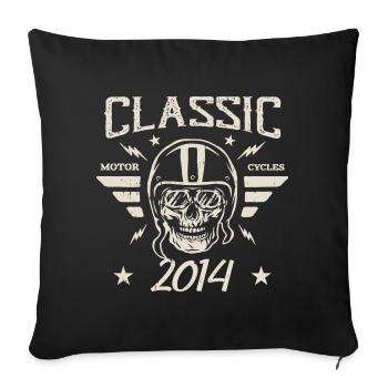 Cadeau D’anniversaire Classique Vintage Né en 2014 - Housse de coussin décorative 45 x 45 cm - noir - Devant