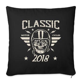 Cadeau D’anniversaire Classique Vintage Né en 2018 - Housse de coussin décorative 45 x 45 cm - noir - Devant