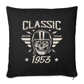 Cadeau D’anniversaire Classique Vintage Né en 1953 - Housse de coussin décorative 45 x 45 cm - noir - Devant
