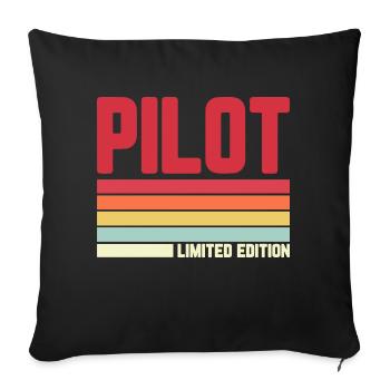 Pilot Limited Edition - Sofakissenbezug 45 x 45 cm - Schwarz - Vorne