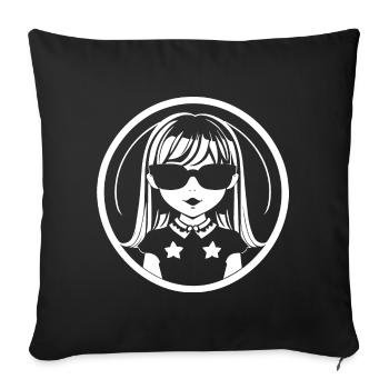 Cute Anime Girl Gothic Manga Fairytale Sunglasses - Sofa pillowcase 17,3'' x 17,3'' (45 x 45 cm) - black - Front