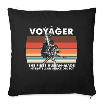 Voyager 1977 Retro Space Probe Mission - Sofa pillowcase 17,3'' x 17,3'' (45 x 45 cm) - black - Front