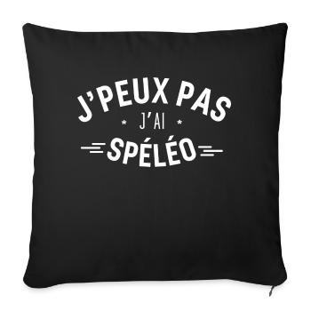 J peux pas j ai Spéléo - Housse de coussin décorative 45 x 45 cm - noir - Devant
