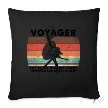 Voyager 1977 Retro Space Probe Mission - Sofa pillowcase 17,3'' x 17,3'' (45 x 45 cm) - black - Front