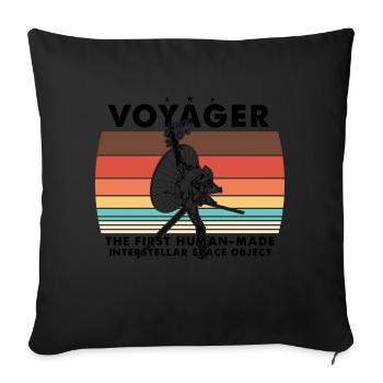 Voyager 1977 Retro Space Probe Mission - Sofa pillowcase 17,3'' x 17,3'' (45 x 45 cm) - black - Front