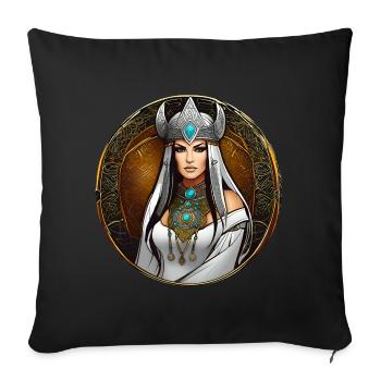 Proud Vikings in Germania Shieldmaiden - Sofa pillowcase 17,3'' x 17,3'' (45 x 45 cm) - black - Front