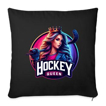 Reine du hockey - Housse de coussin décorative 45 x 45 cm - noir - Devant