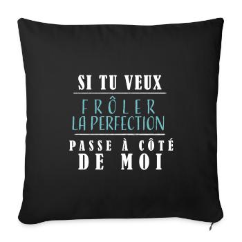 phrase humoristique, message drôle, prétentieux - Housse de coussin décorative 45 x 45 cm - noir - Devant