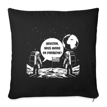 Houston, Nous avons un problème! - Housse de coussin décorative 45 x 45 cm - noir - Devant